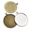 45mm 50mm 58mm Alloy Pendant Cabochon Base Tray DIY Jewelry Setting Accessories view 5