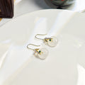 Vintage Chinese Style Round Peace Buckle Jade Disc Leaf Rhinestone Alloy Hanfu Ethnic Drop Earrings view 4