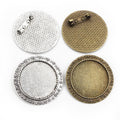 30mm 9g Alloy Brooch Pendant Tray Base For Time Gemstone Jewelry DIY Accessories view 5