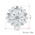 Silver Tone Flower Pearl Look Two Designs Metal Brooch Pin view 2