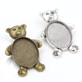18x25mm Inner Size 8g Bear Alloy Brooch Pendant Tray Base Setting For DIY Jewelry view 1
