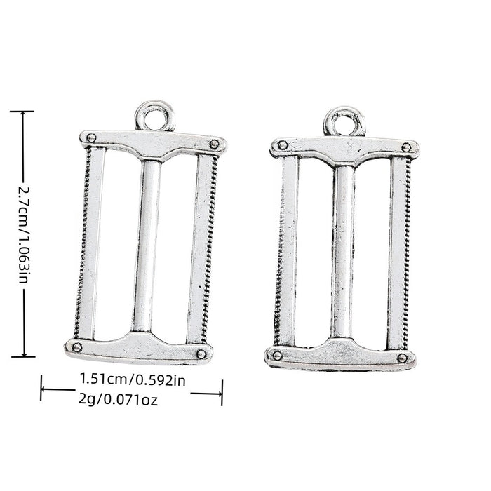 Antique Silver Zinc Alloy Saw Charm Pendant No.151769 for DIY Necklace Bracelet Jewelry Making