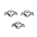 Zinc Alloy Winged Heart Charm Pendant No.646603 for DIY Necklace Bracelet Jewelry Making view 2