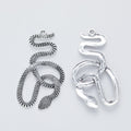 Antique Silver Zinc Alloy Snake Charm Pendant for DIY Necklace Bracelet Jewelry Making view 2