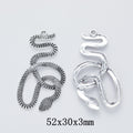 Antique Silver Zinc Alloy Snake Charm Pendant for DIY Necklace Bracelet Jewelry Making view 1