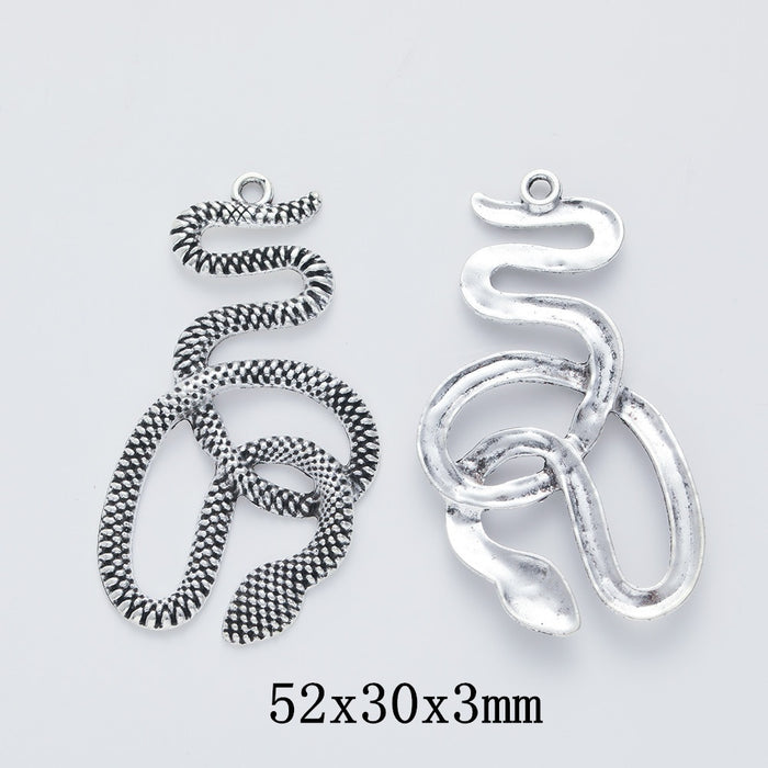 Antique Silver Zinc Alloy Snake Charm Pendant for DIY Necklace Bracelet Jewelry Making