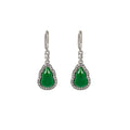 Vintage Ethnic Emerald Green Gourd Shape Alloy Hoop Drop With Rhinestone Inlay Hanfu Style Earrings view 5