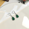 Vintage Ethnic Emerald Green Gourd Shape Alloy Hoop Drop With Rhinestone Inlay Hanfu Style Earrings view 4