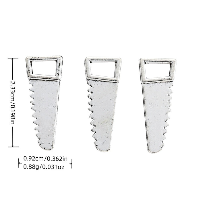 Antique Silver Zinc Alloy Saw Charm Pendant No.614928 for DIY Necklace Bracelet Jewelry Making