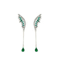 Elegant Creative Hollow Wing Alloy Silver Needle Rhinestone Zircon Tassel Teardrop Dangle Stud Earrings view 5