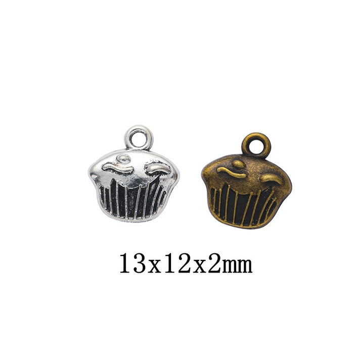 Zinc Alloy Cake Charm Pendant for DIY Necklace Bracelet Jewelry Making