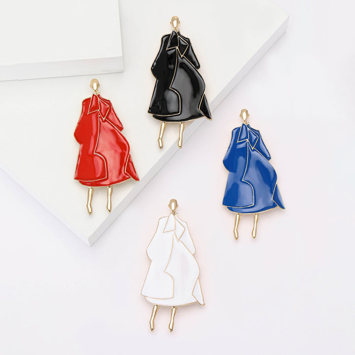 Alloy Enamel Fashion Girl Brooch For Sweater And Cardigan Decoration