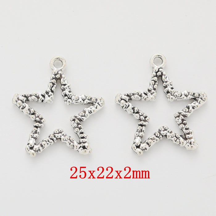Antique Silver Zinc Alloy Star Moon Charm Pendant for DIY Necklace Bracelet Jewelry Making