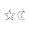 Antique Silver Zinc Alloy Star Moon Charm Pendant for DIY Necklace Bracelet Jewelry Making view 5