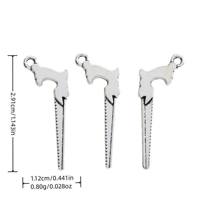 Antique Silver Zinc Alloy Saw Charm Pendant No.111723 for DIY Necklace Bracelet Jewelry Making