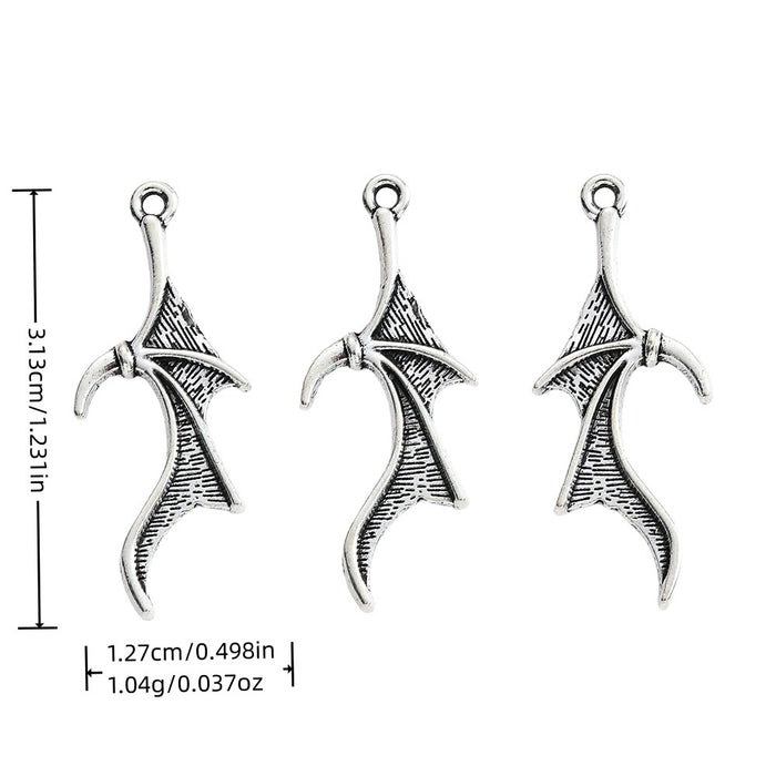 Antique Silver Zinc Alloy Wing Charm Pendant No.863994 for DIY Necklace Bracelet Jewelry Making