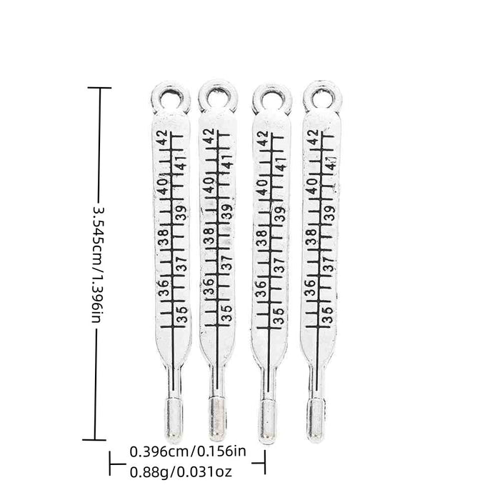 Antique Silver Zinc Alloy Thermometer Charm Pendant for DIY Necklace Bracelet Jewelry Making