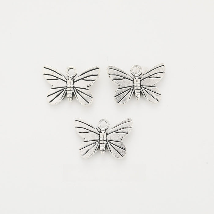 Antique Silver Zinc Alloy Butterfly Charm Pendant for DIY Necklace Bracelet Jewelry Making
