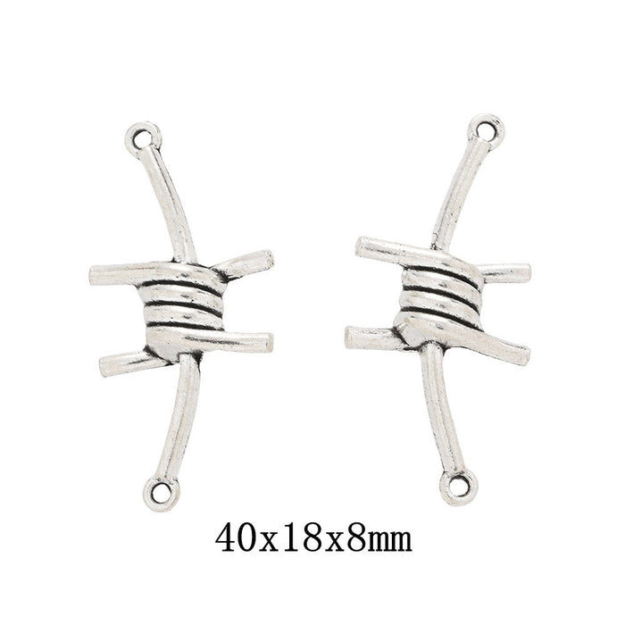 Antique Silver Zinc Alloy Thorn Branch Charm Pendant for DIY Necklace Bracelet Jewelry Making