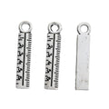 Antique Silver Zinc Alloy Ruler Charm Pendant for DIY Necklace Bracelet Jewelry Making view 2