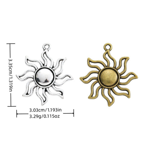 Zinc Alloy Sun Charm Pendant No.278430 for DIY Necklace Bracelet Jewelry Making
