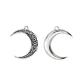 Antique Silver Zinc Alloy Moon Charm Pendant No.822121 for DIY Necklace Bracelet Jewelry Making view 2