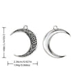 Antique Silver Zinc Alloy Moon Charm Pendant No.822121 for DIY Necklace Bracelet Jewelry Making view 1