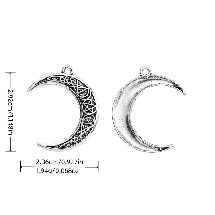 Antique Silver Zinc Alloy Moon Charm Pendant No.822121 for DIY Necklace Bracelet Jewelry Making
