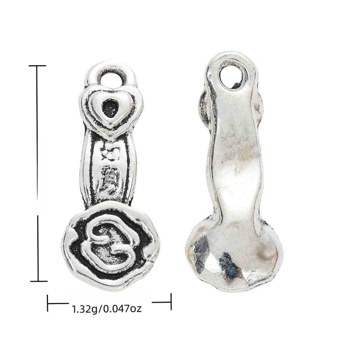 Antique Silver Zinc Alloy Ruyi Charm Pendant for DIY Necklace Bracelet Jewelry Making