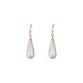 Gold Plated Silver Needle Teardrop Geometric Faux Pearl Stud Earrings French Court Chic view 5