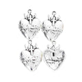 Antique Silver Zinc Alloy Heart Charm Pendant No.633166 for DIY Necklace Bracelet Jewelry Making view 2