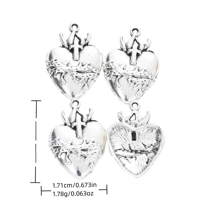 Antique Silver Zinc Alloy Heart Charm Pendant No.633166 for DIY Necklace Bracelet Jewelry Making