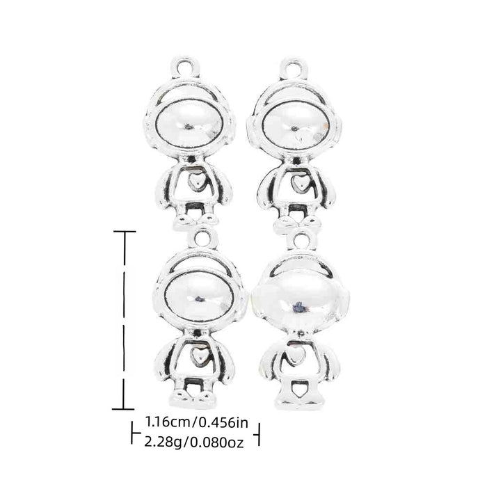 Antique Silver Zinc Alloy Astronaut Charm Pendant for DIY Necklace Bracelet Jewelry Making