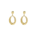 Elegant Gold Alloy Wrinkled Geometric Oval Hoop Dangle Studs Minimalist Metal Texture Earrings view 5
