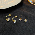 Elegant Korean Round Zircon Stud Drop Detachable Two Way Silver Needle Luxury Women Fashion Earrings view 2