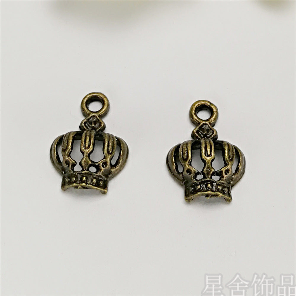Vintage Crown Alloy Charm Pendant 12x9mm