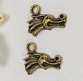 Alloy Dragon Head Charm Pendant 18x22mm