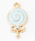 Enamel Swirl Lollipop Bow Charm Pendant For Jewelry Making view 3