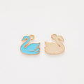 Enamel Swan Charm Metal Pendant for Jewelry Making view 6