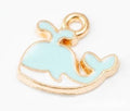 Gold Tone Enamel Whale Charm Pendant For Jewelry Making And Craft Projects view 3
