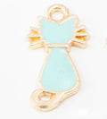 Enamel Cat Connector Charms in Four Colors with Gold Tone view 3