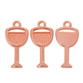Classic Wine Glass Metal Charms in Six Metallic Finishes view 11