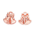 Double Christmas Bell Charms with Bows in Five Finishes view 9