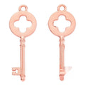 Quatrefoil Bow Key Charm In 6 Metal Finishes For Jewelry Making view 11