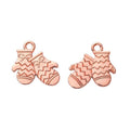 Pair of Patterned Mitten Metal Charms in Six Finishes view 10