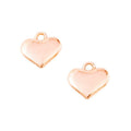 Smooth Puffy Heart Metal Charms in Six Finish Options view 11