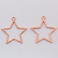 Open Star Outline Metal Charm In 5 Finish Options for Jewelry Making view 9
