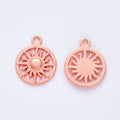 Round Openwork Sun Metal Charms in Six Finish Colors view 11