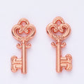 Scrollwork Heart Key Charms in Six Metal Finishes for Jewelry Making view 10
