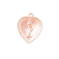 Heart Shaped Virgin Mary Prayer Medal Charms in Four Finishes view 9